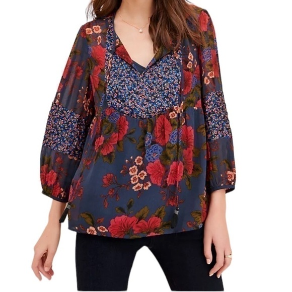 Anthropologie Daniel Rainn Floral Boho Top - Picture 1 of 5